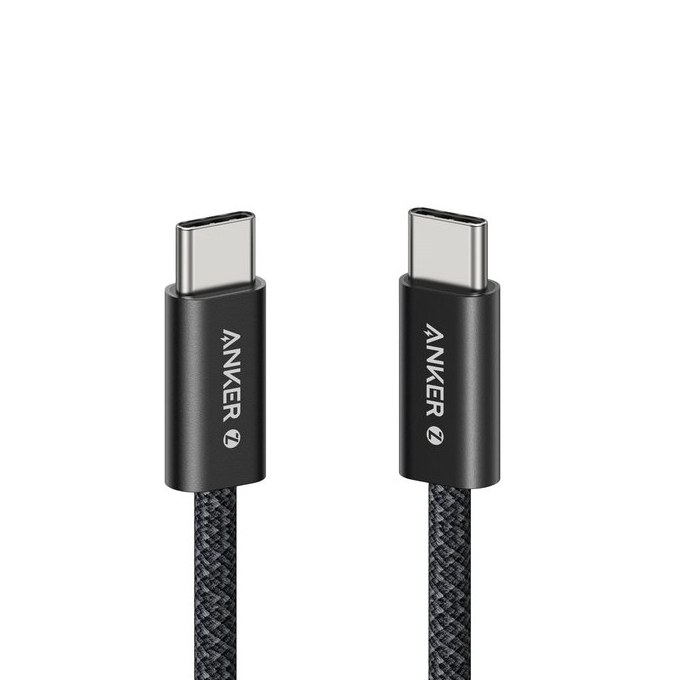 Cabo Anker Zolo USB-C para USB-C preto com capa trançada