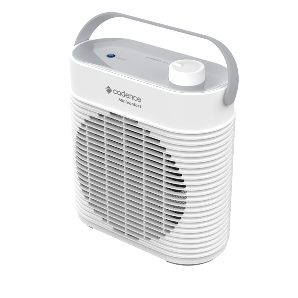 Aquecedor elétrico Cadence Miniconfort AQC440 branco com alça de transporte e botão giratório
