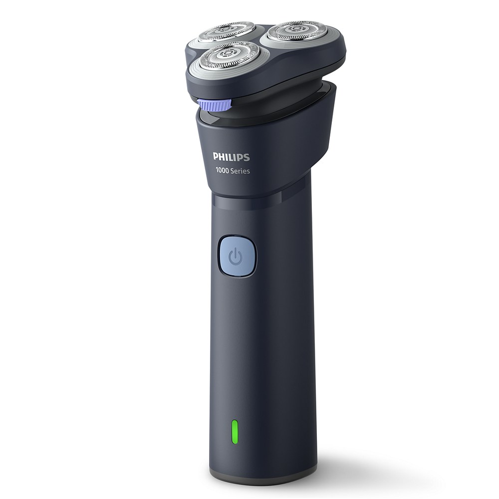 Barbeador elétrico Philips Série 1000 S1885/00 azul escuro com três cabeças de corte