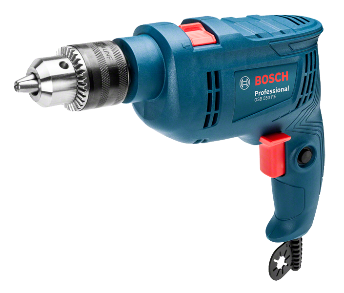Furadeira de impacto Bosch GSB 550 azul com mandril e gatilho vermelho