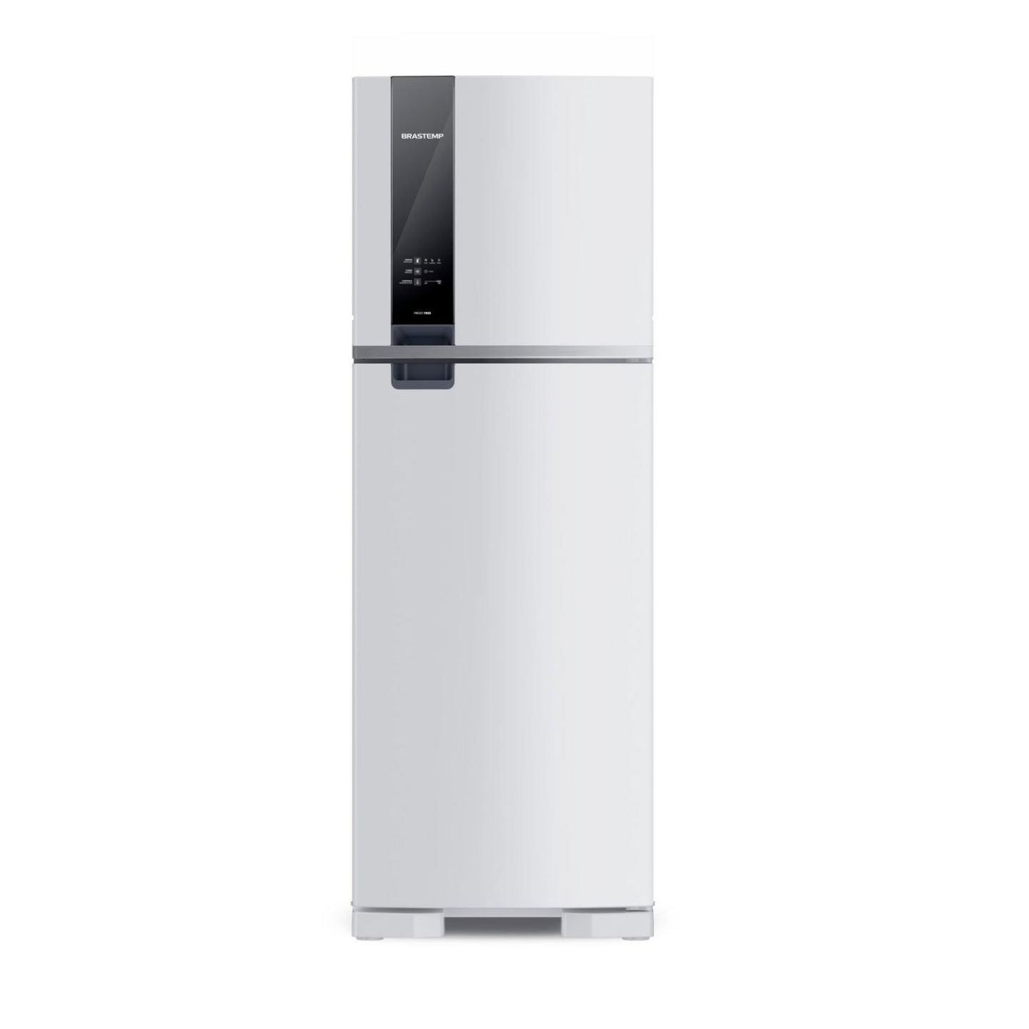 Geladeira Brastemp Frost Free Duplex BRM45JB de 375 litros com Espaço Adapt, branca, vista de frente