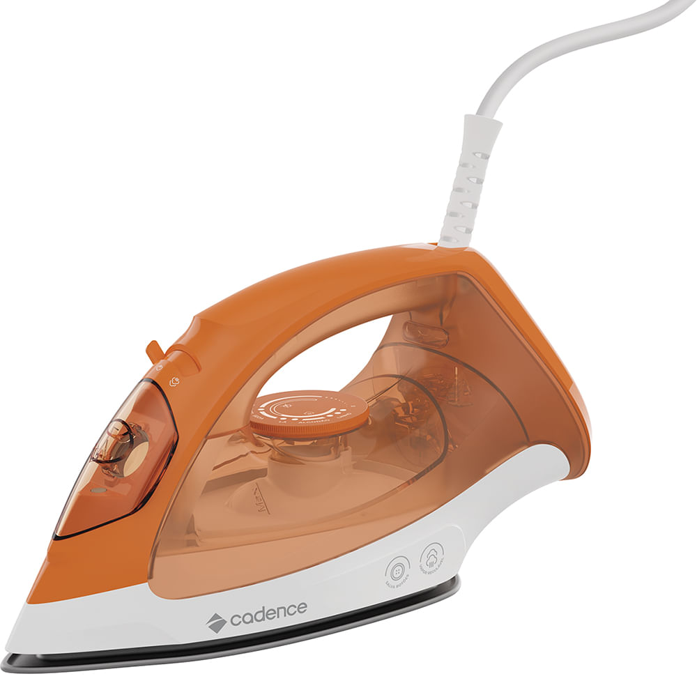 Ferro de passar Cadence IRO210 laranja e branco com cabo branco