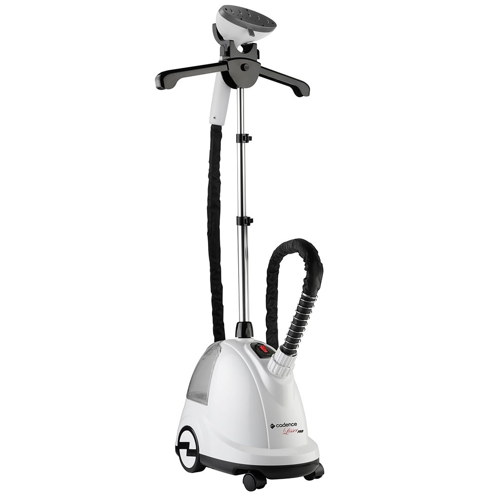 Passadeira a vapor Cadence Lisser Pro branca com haste, cabide e mangueira preta