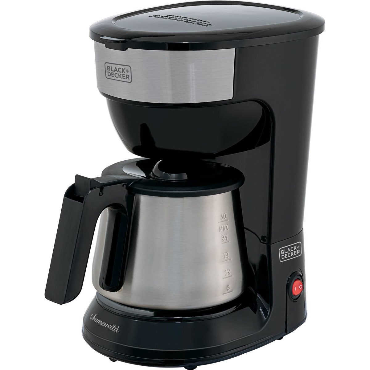 Cafeteira elétrica Black+Decker CM38 preta com detalhe em inox e jarra de inox