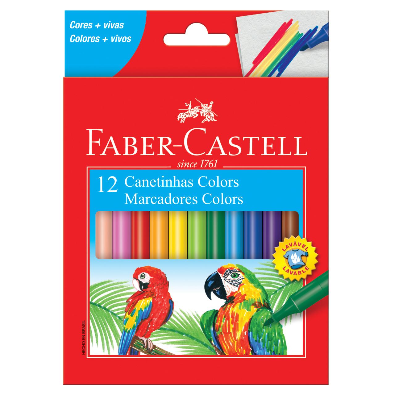 Caixa da Canetinha Hidrográfica 12 Cores da Faber-Castell