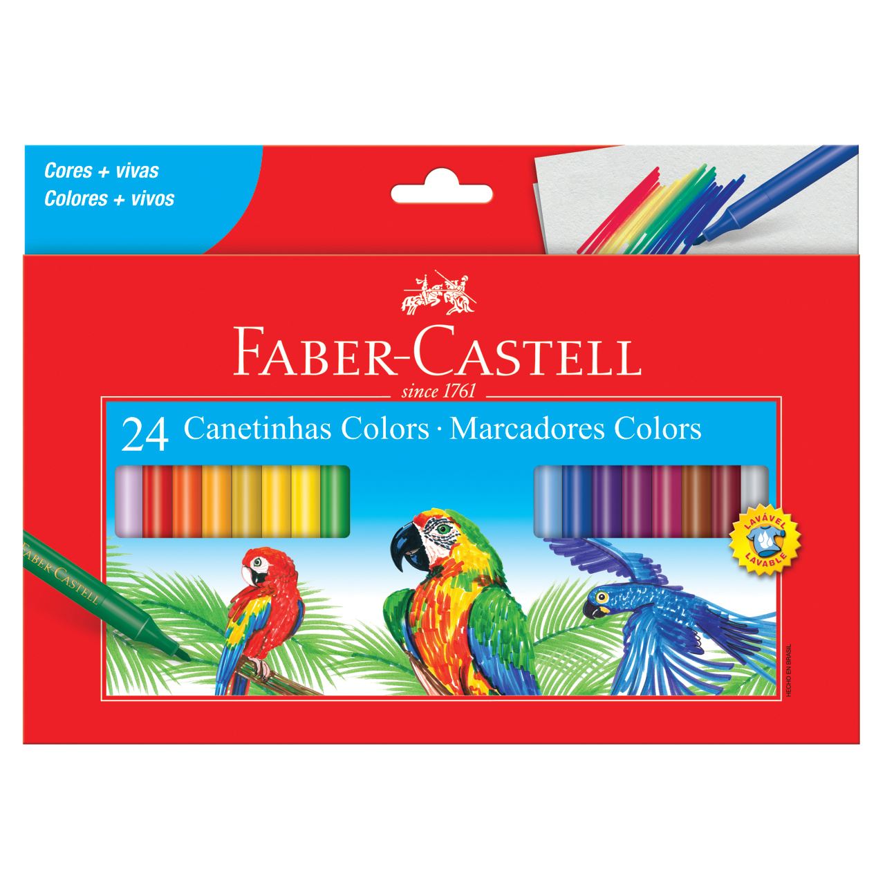 Caixa da Canetinha Hidrográfica 24 Cores da Faber-Castell