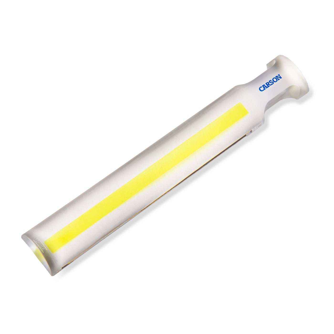 Lupa de barra Carson MagniRead MR-25 transparente, com faixa amarela de linha-guia