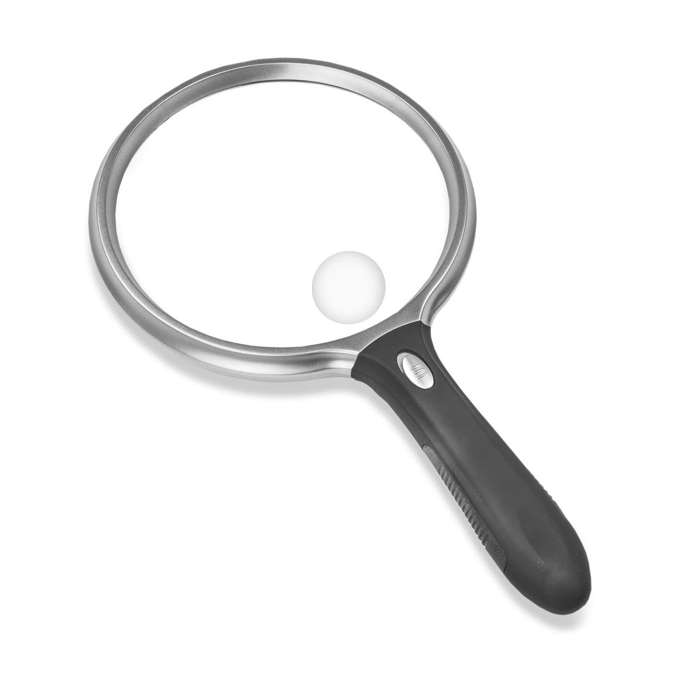 Lupa de mão Carson SV-55GL com lente grande, lente pontual e cabo emborrachado preto