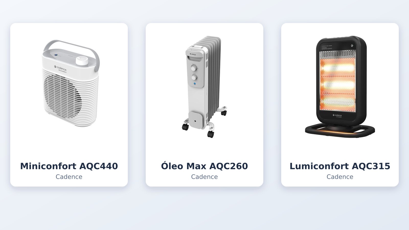 Aquecedor de ambiente para idoso: 3 modelos Cadence