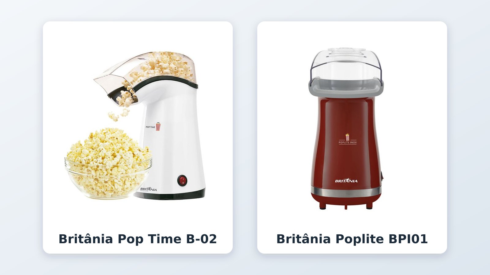 Pipoqueira elétrica para idoso: Britânia Pop Time ou Poplite