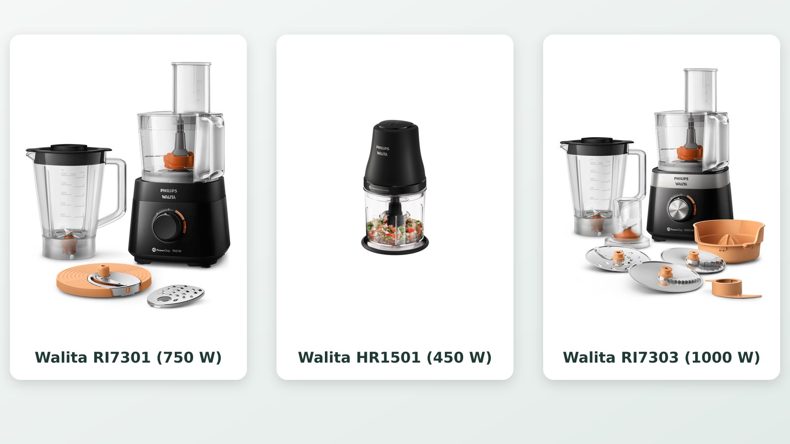 Processador de alimentos para idoso: Philips Walita, 3 modelos