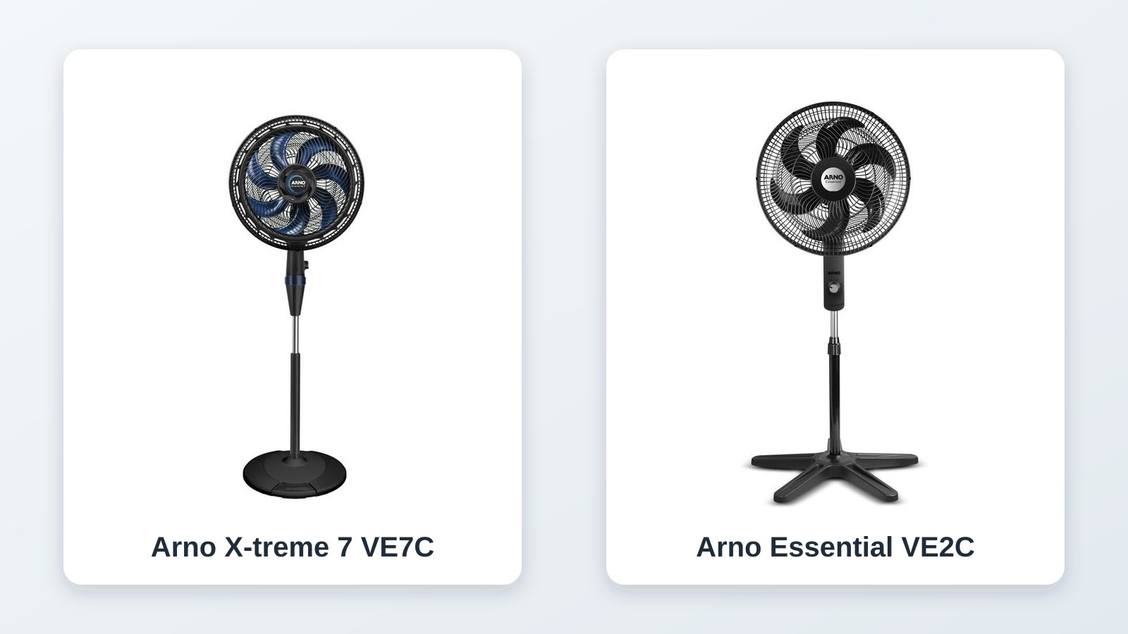 Ventilador de coluna para idoso: Arno VE7C e VE2C comparados