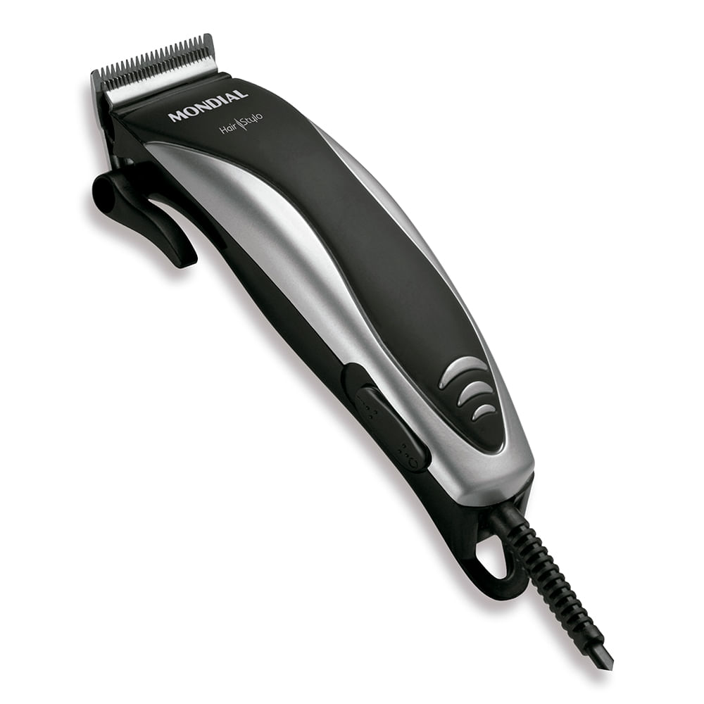 Cortador de cabelos Mondial Hair Stylo CR-02 preto e prata com cabo