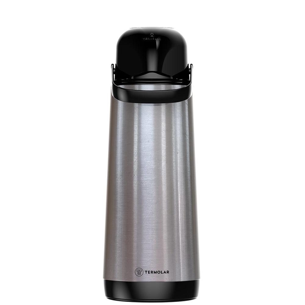 Garrafa térmica Termolar Lúmina 1,8 L inox com bomba de pressão