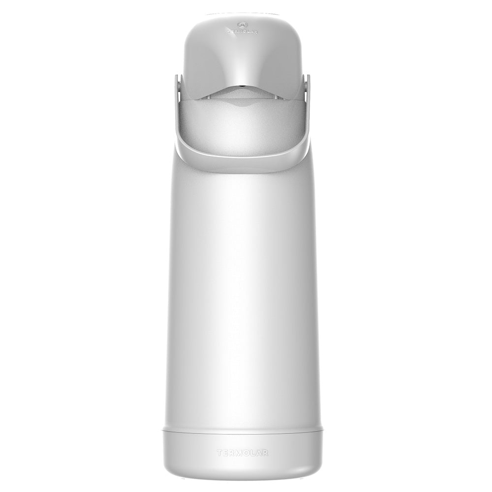 Garrafa térmica Termolar Magic Pump 1,8 L branca com bomba de pressão