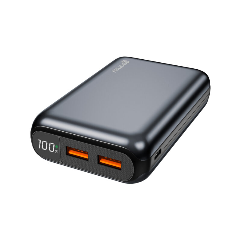 Power bank Geonav PB20K20WSG de 20.000 mAh na cor cinza espacial, com visor de carga