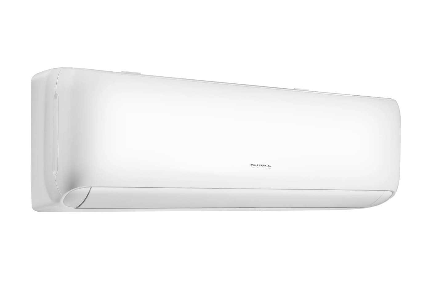 Unidade interna do ar-condicionado split Gree G-Top Auto Inverter em branco, vista em ângulo