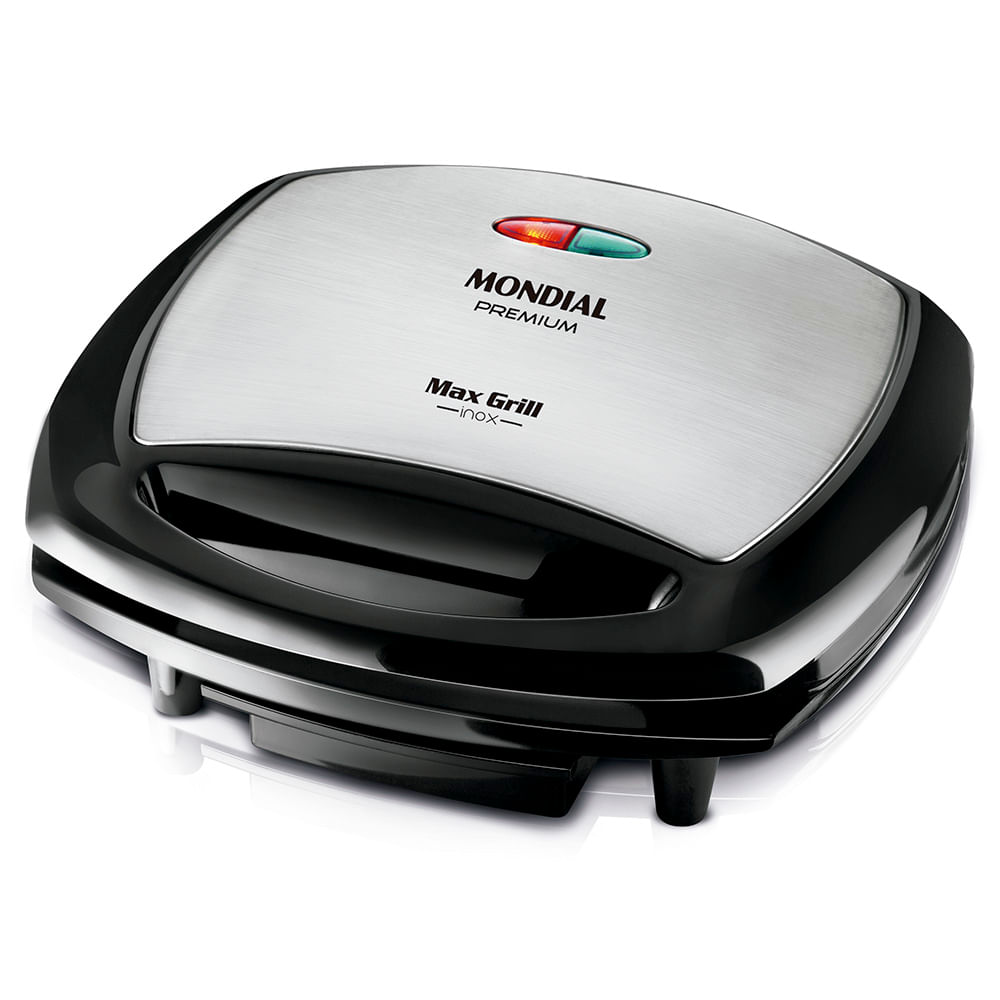 Grill e sanduicheira Mondial Max Grill Inox Premium G-07 preto e inox fechado