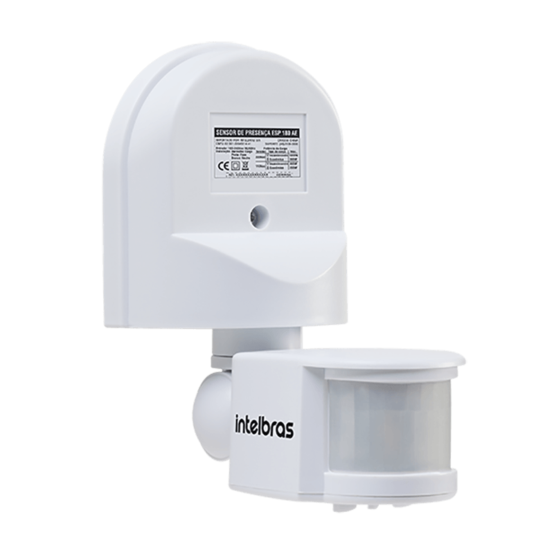 Sensor de presença Intelbras ESP 180 AE, branco, articulado, com lente do sensor na parte da frente