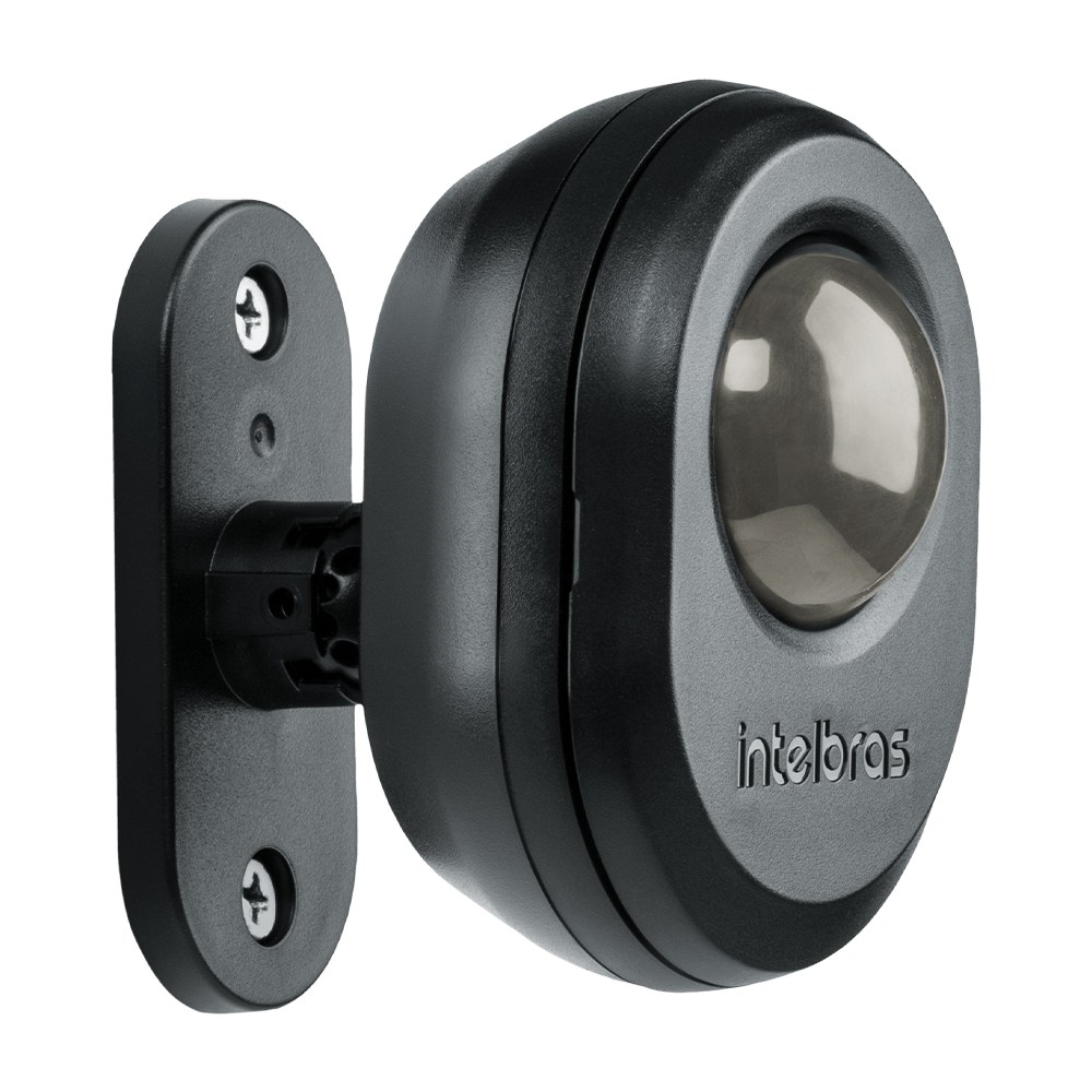 Sensor de presença Intelbras ESPI 360 A preto, de sobrepor, com suporte articulável e lente escura na frente