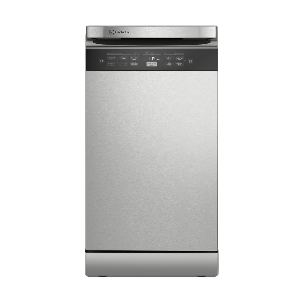 Lava-louças Electrolux LL10X inox, de 10 serviços, visto de frente