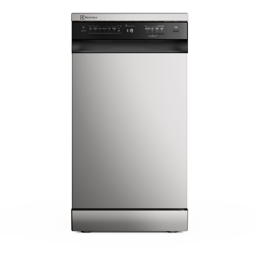 Lava-louças Electrolux LS10E inox, de 10 serviços, visto de frente