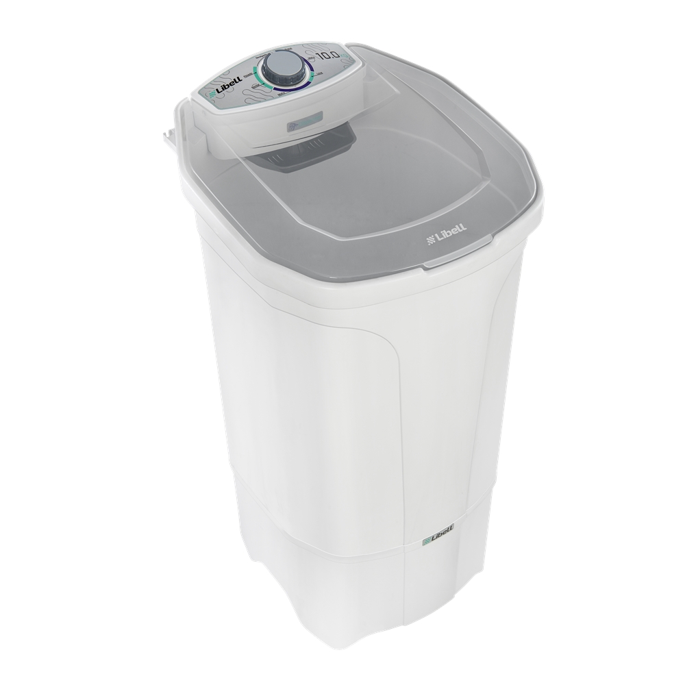 Lavadora semiautomática Libell 10 kg branca, com tampa translúcida cinza e painel com indicação 10.0