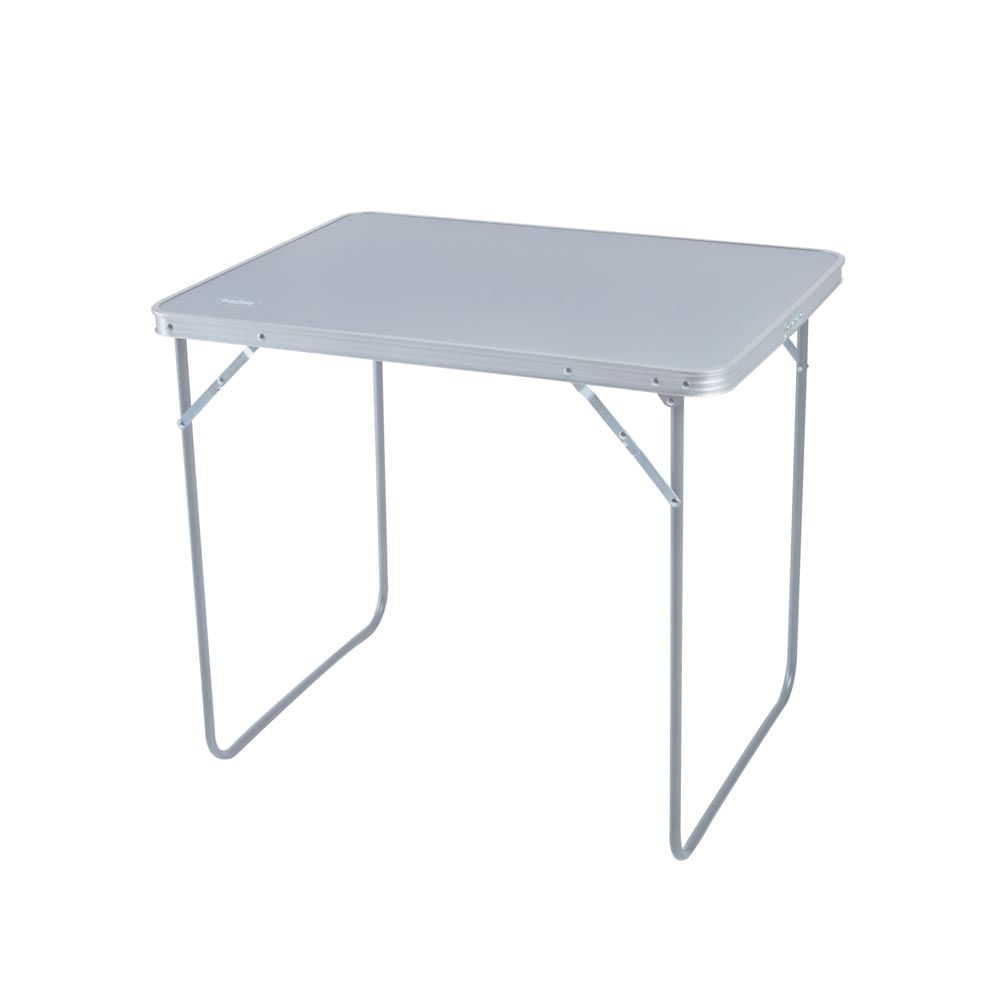 Mesa dobrável Mor Mesa Prática 3424 cinza com pernas de metal abertas