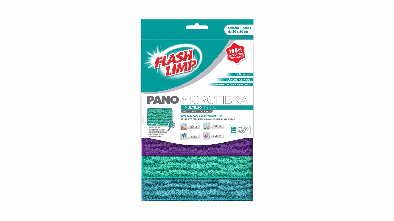 Panos de microfibra para idoso: análise Flash Limp 3 peças