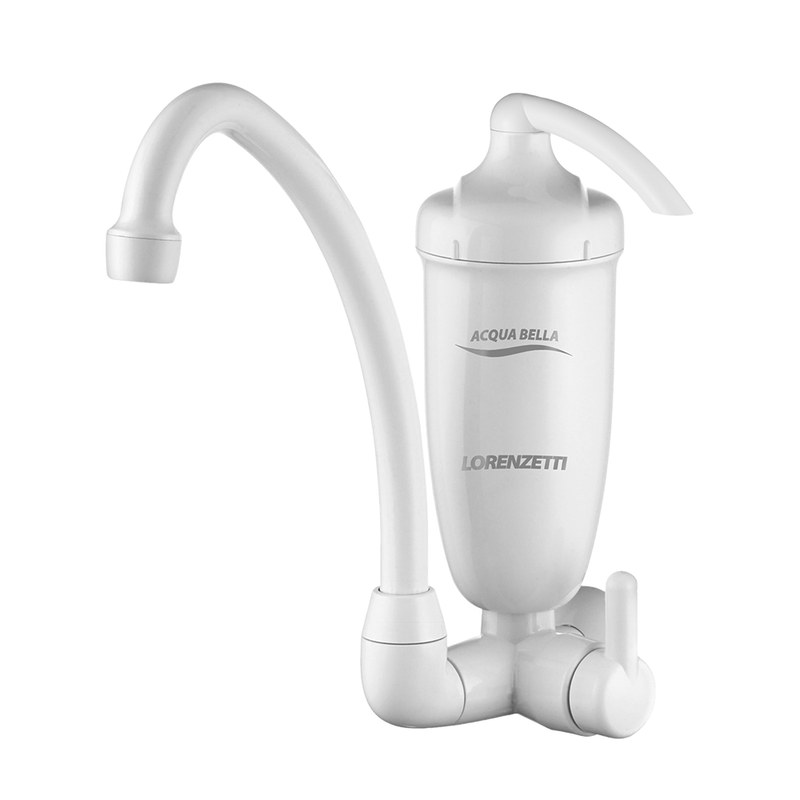 Purificador de água com torneira Lorenzetti Acqua Bella de parede, branco, com bica longa e cartucho