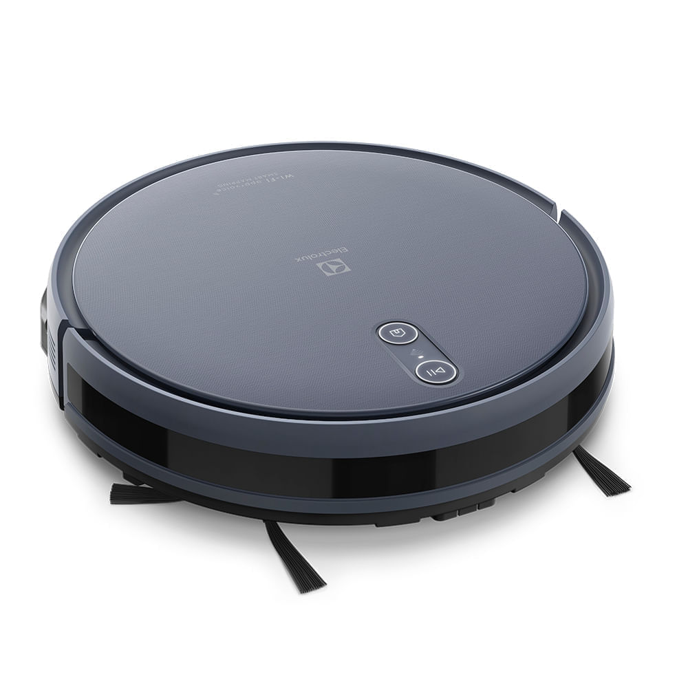 Robô aspirador Electrolux ERB44 azul-escuro, visto de cima em perspectiva