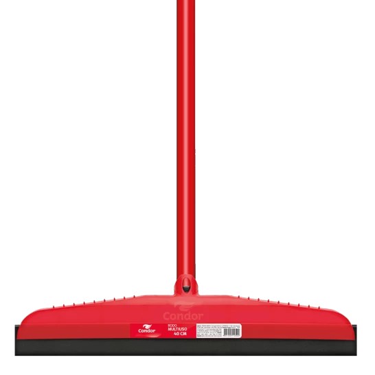 Rodo Condor 1125 de 40 centímetros vermelho com cabo longo e borracha preta