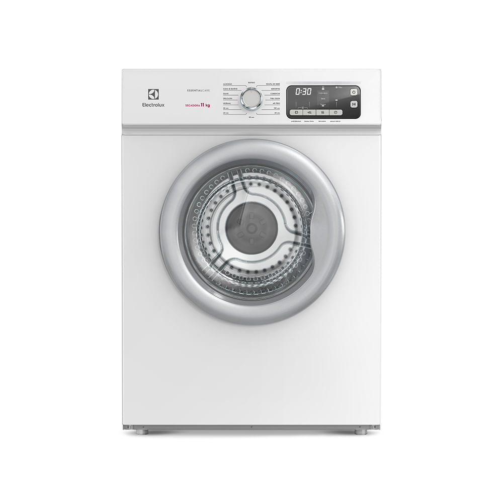 Secadora de roupas Electrolux STL11 Essential Care branca, de 11 kg, vista de frente