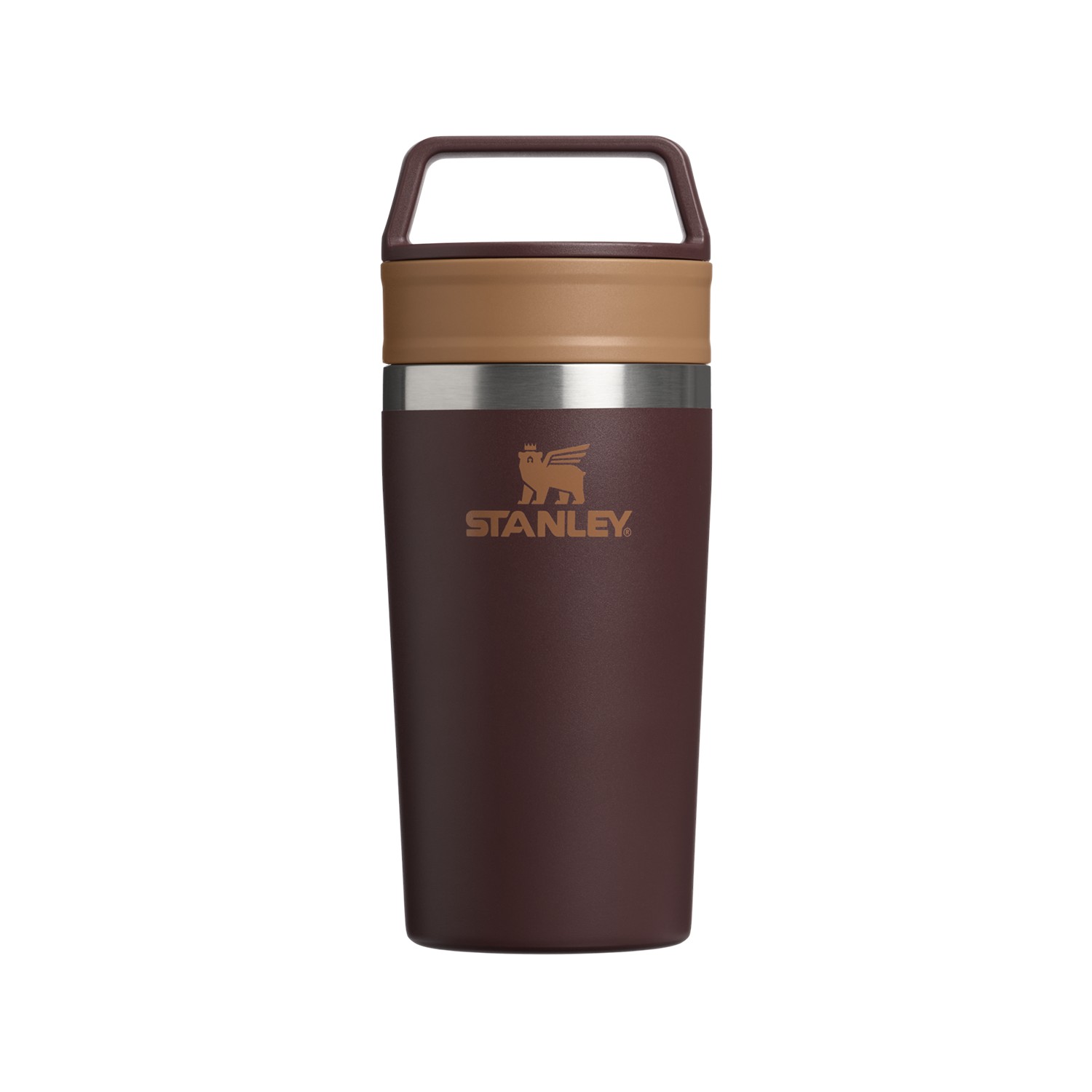 Mug térmica Stanley Café To Go 354 ml em aço inox, com alça superior rígida e tampa de duas peças
