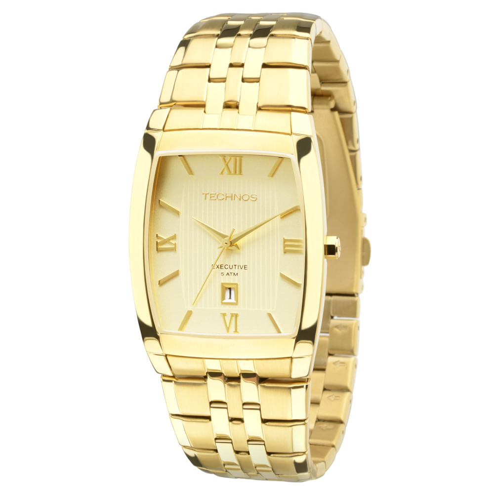 Relógio Technos Executive 1N12MP/4X dourado com mostrador bege