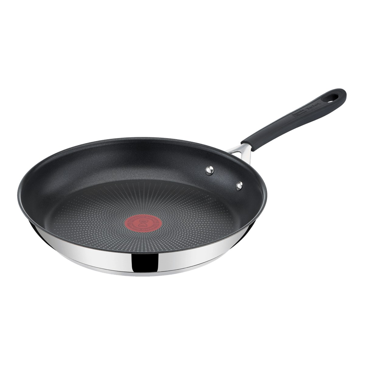 Frigideira Tefal Jamie Oliver de aço inox 24 cm com cabo preto e indicador Thermo-Sinal