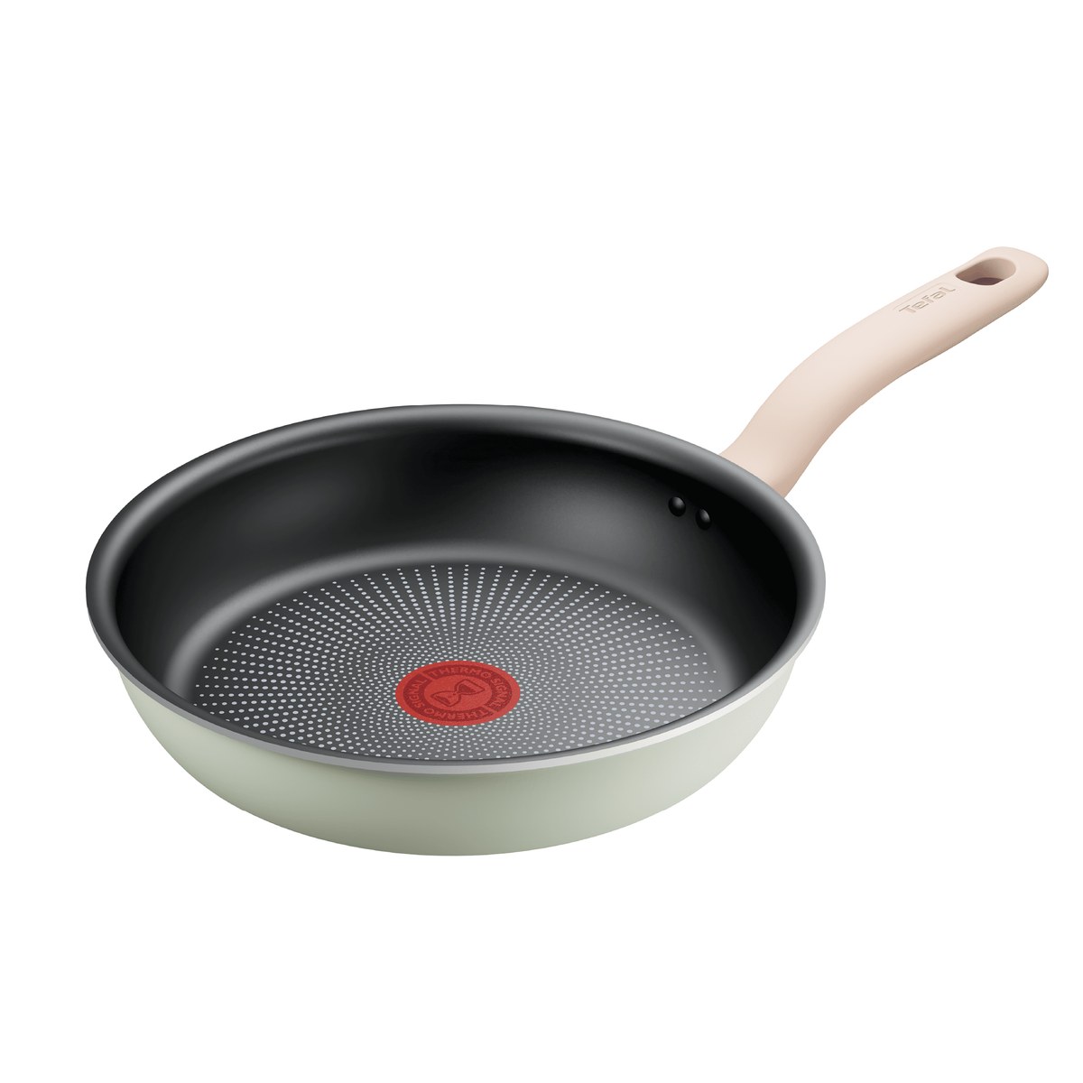 Frigideira Tefal So Matcha 24 cm verde clara com cabo bege e indicador Thermo-Sinal
