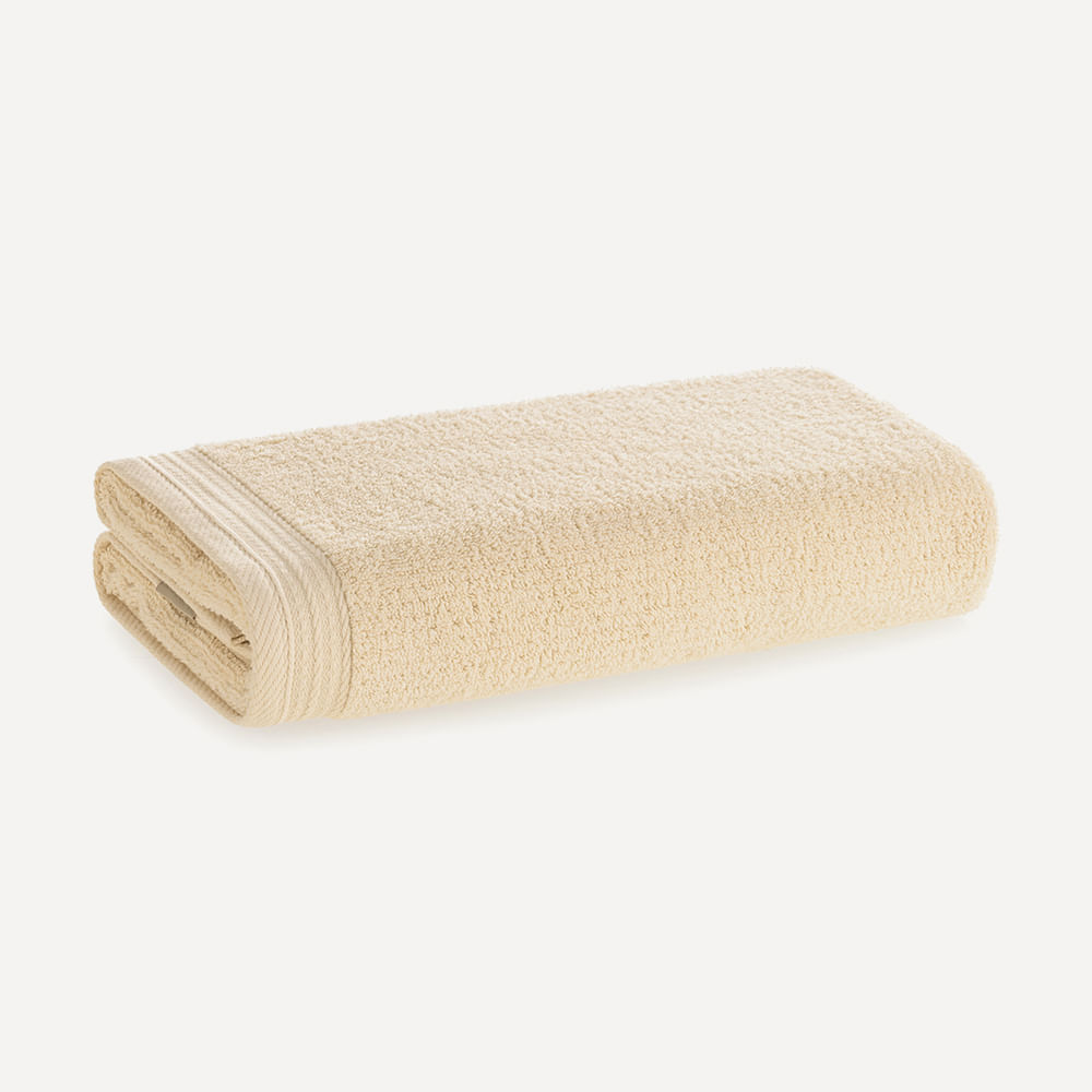 Toalha de banho Karsten Imperial Vanilla com barra decorativa de algodão