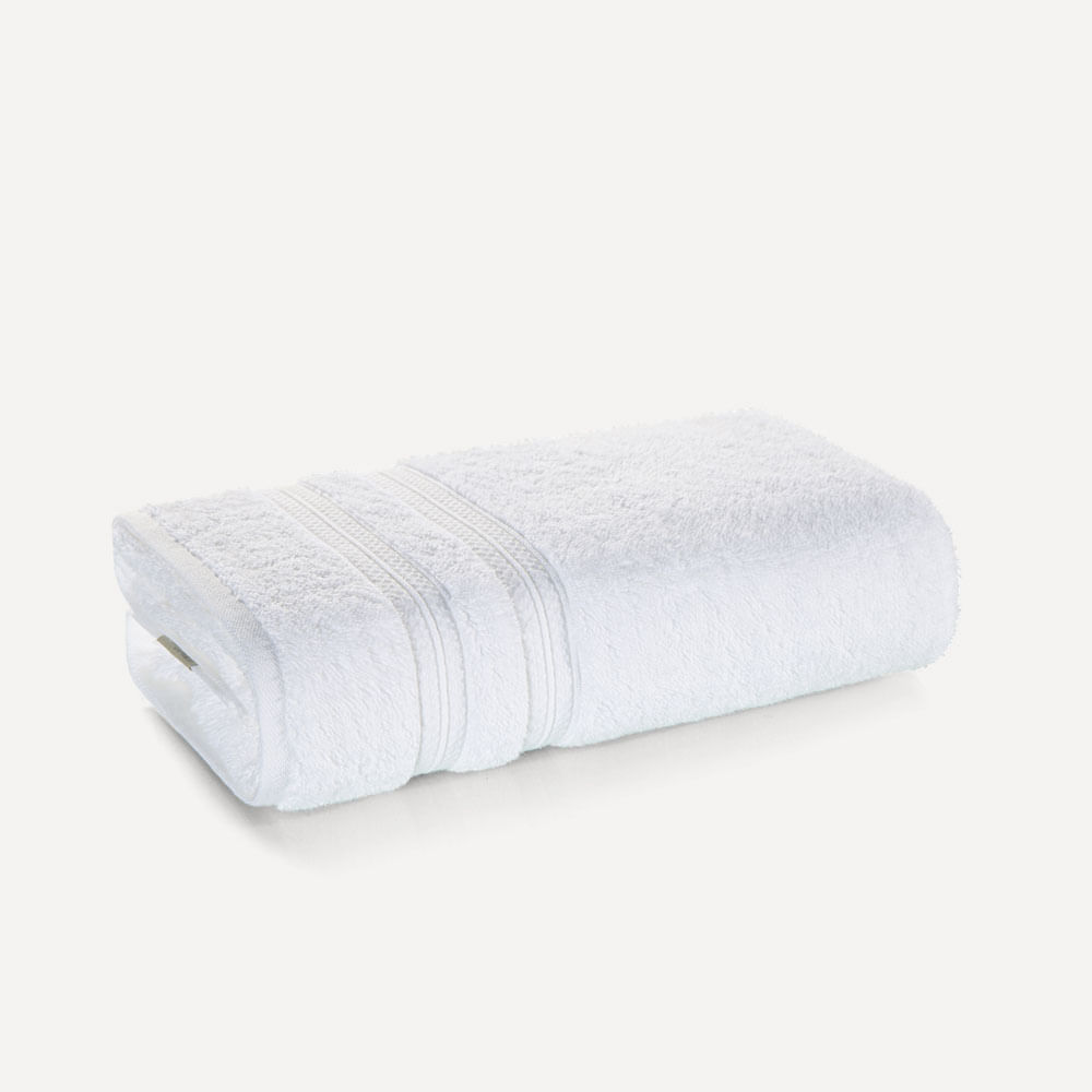 Toalha de banho Karsten Unika Branco com barra decorativa