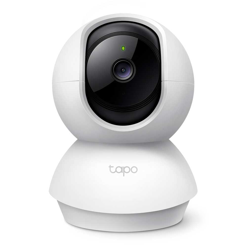 Câmera de segurança Wi-Fi Tapo C200 da TP-Link, branca, com base giratória