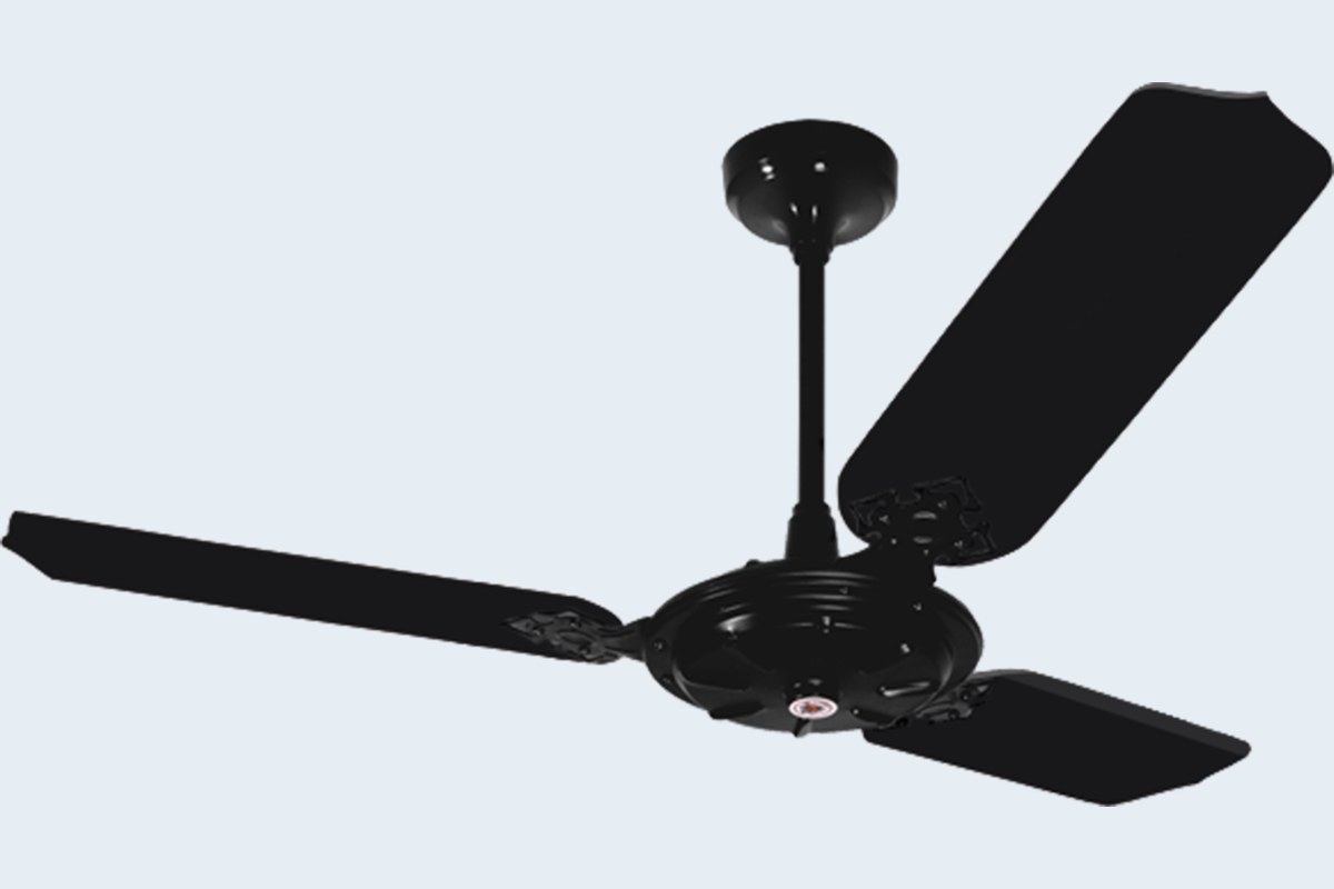 Ventilador de teto Venti-Delta New Delta Max preto, com três pás e sem lustre