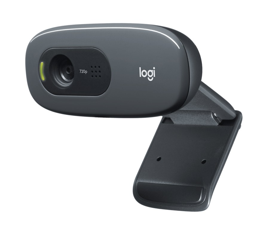 Webcam Logitech C270 cinza escuro com clipe de fixação